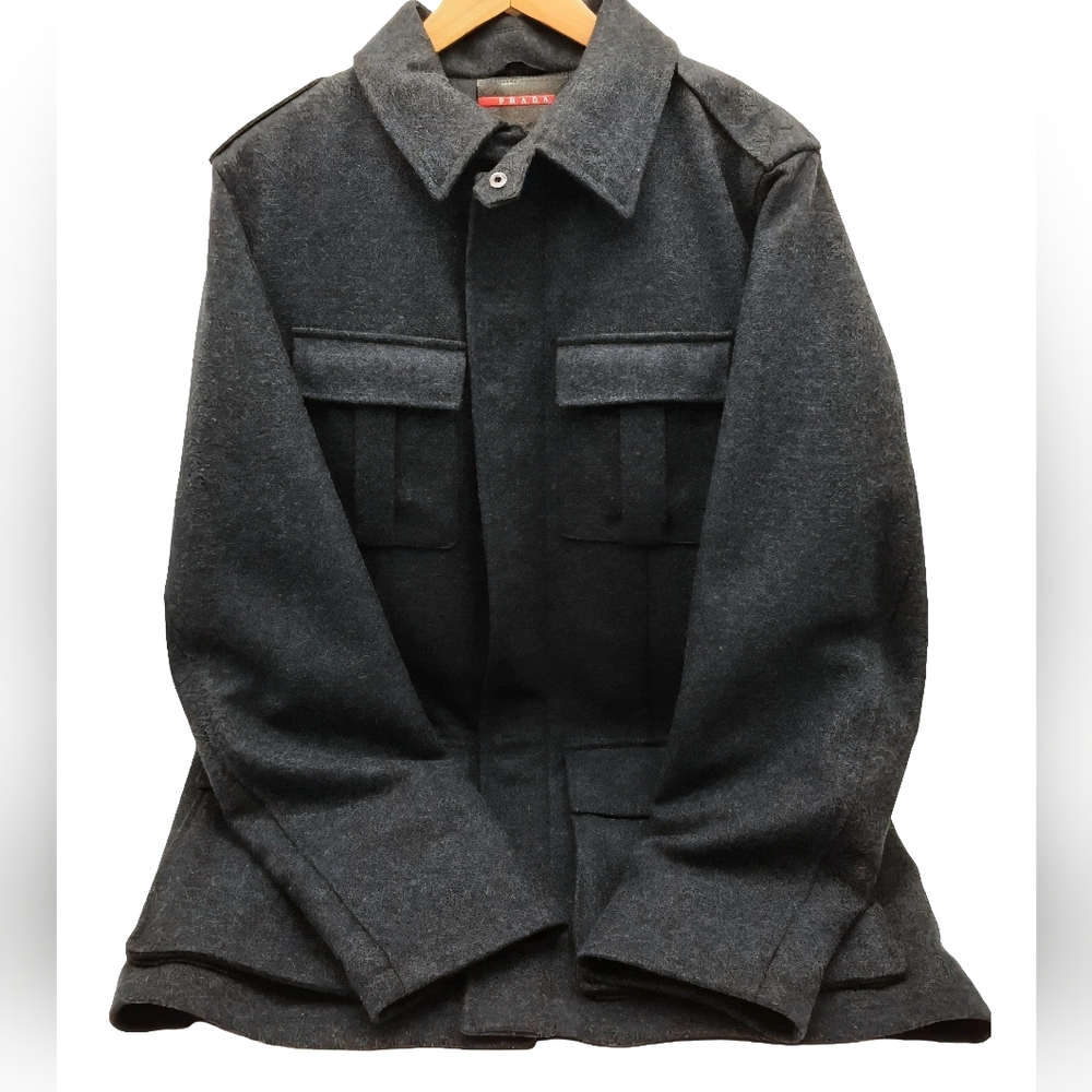 PRADA Wool Military Pea Coat Vintage Art. SGA426